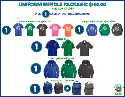 Heritage Charter Academy Uniform Bundle Package