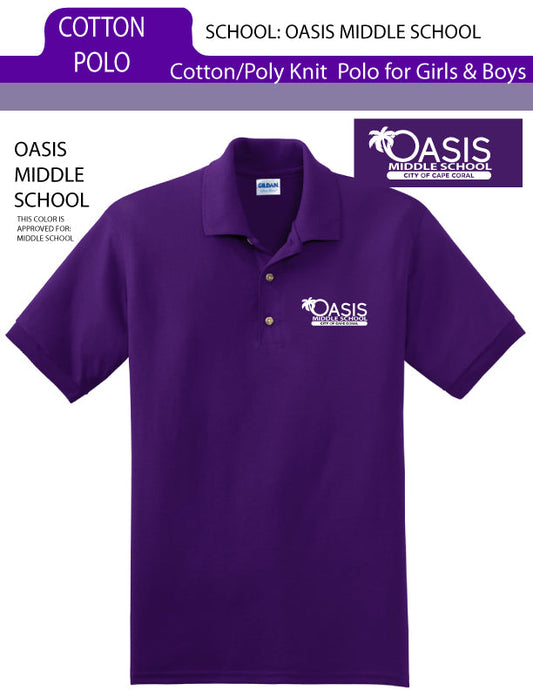 OASIS MIDDLE SCHOOL UNIFORM COTTON POLO