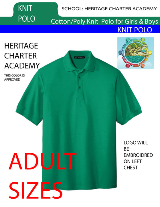 Heritage Charter School Uniform Adult Polo