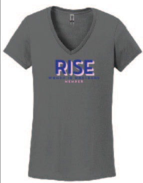 RISE - V-Neck T-shirt with logo front centered