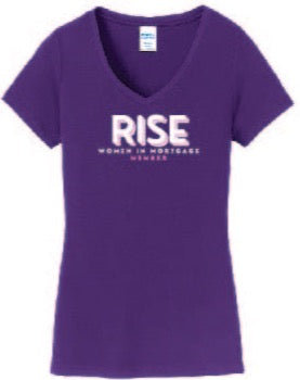 RISE - V-Neck T-shirt with logo front centered