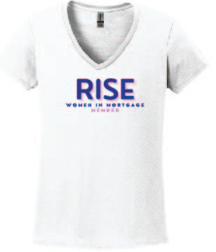 RISE - V-Neck T-shirt with logo front centered