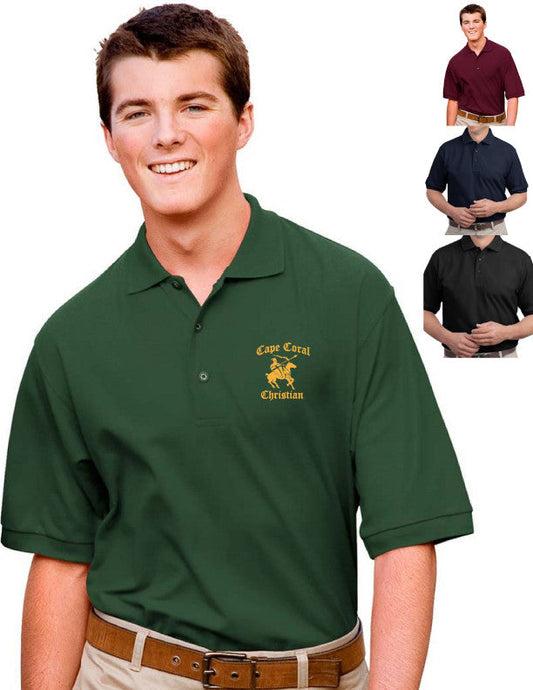 Cape Christian Mens Embroidered Knit Polo